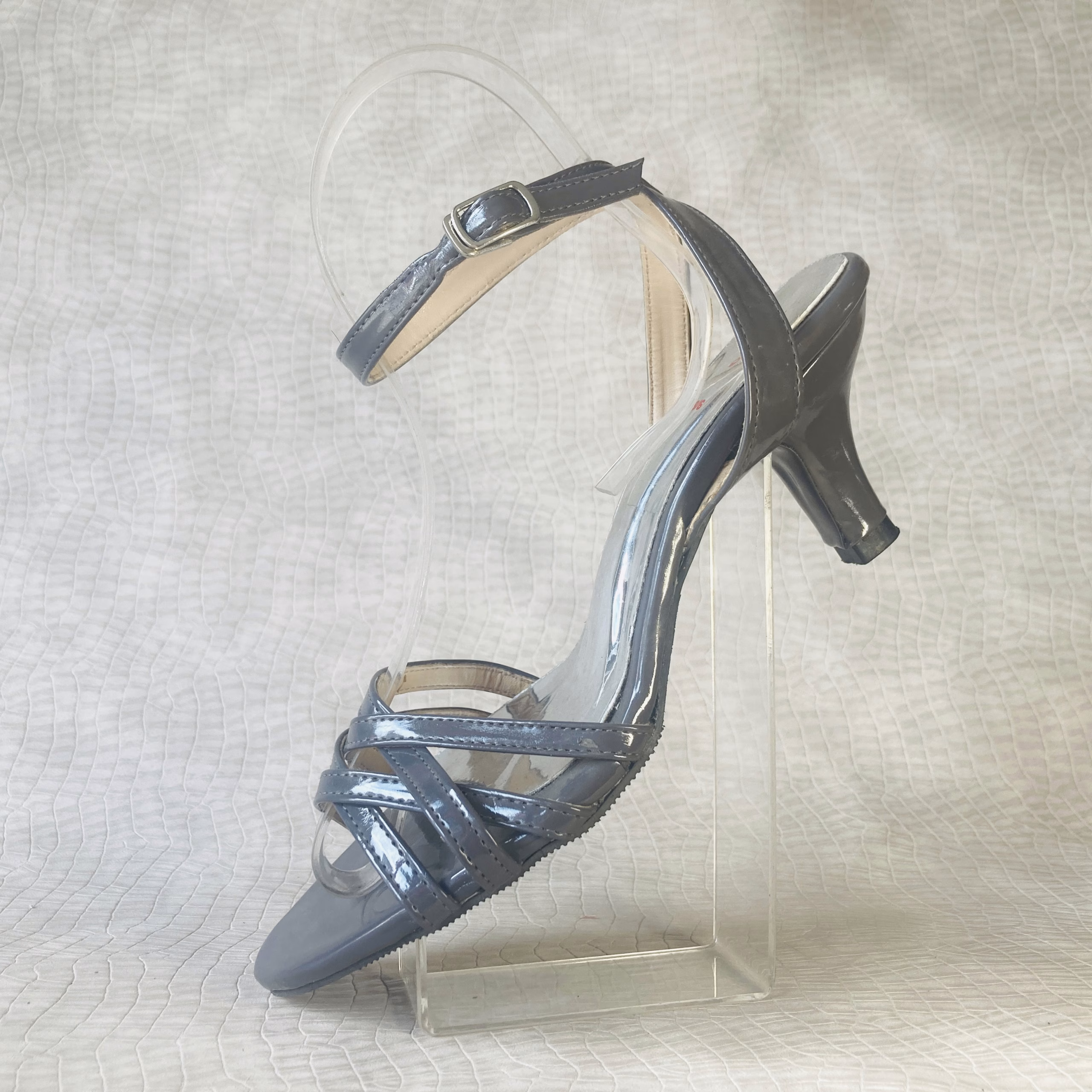 the slate gloss strappy kitten heel the slate gloss strappy kitten heel
